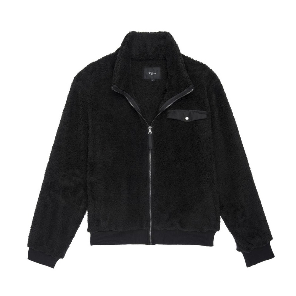 ✨NWT✨ RAILS Austin Fleece Zip Front Jacket in Black Sz Medium